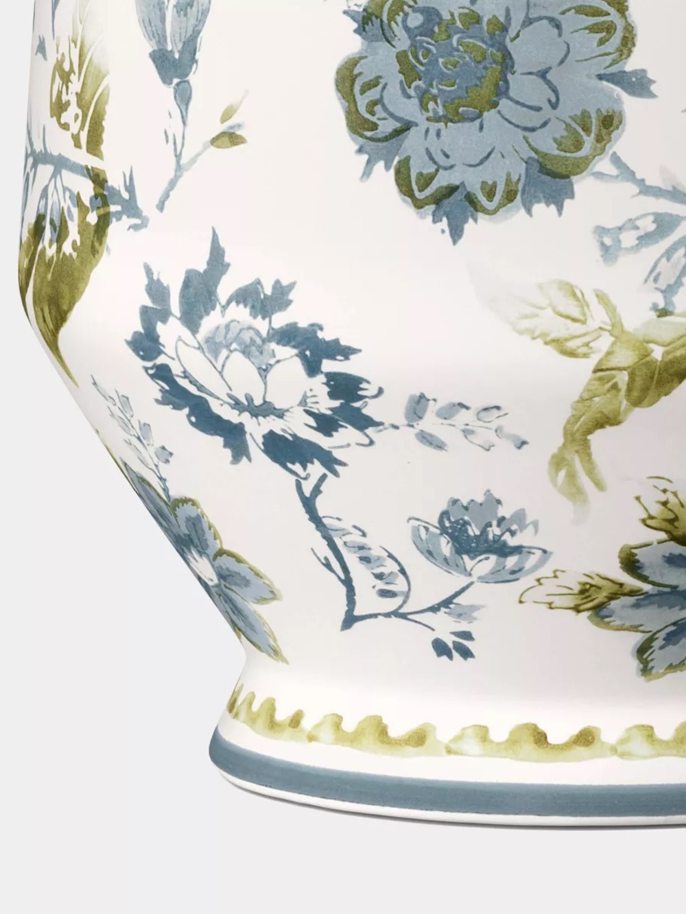 Tall Floral Painted Ceramic Vase Blue & Green - Threshold - Picture 3 of 7